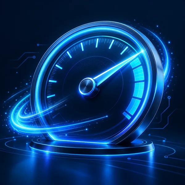 Glowing speedometer for mobile app performance optimization