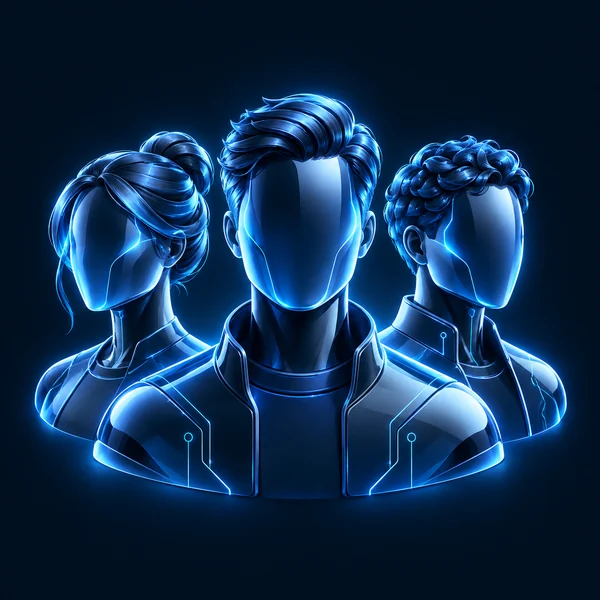 Blue audience illustration for customer engagement