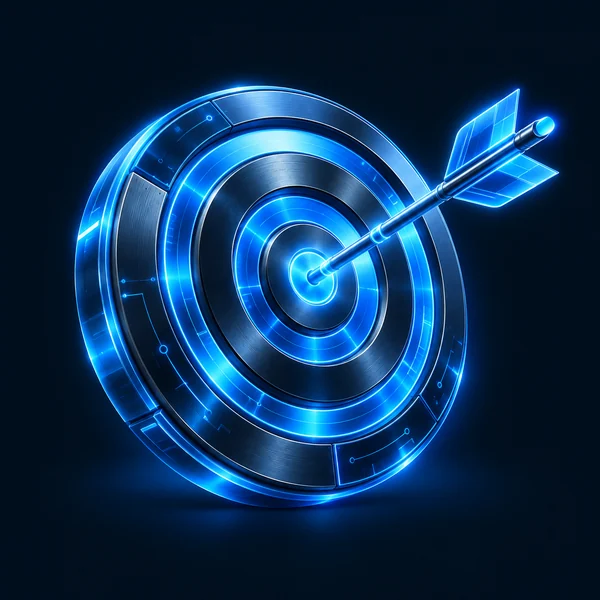 Blue target illustration for planning and strategy