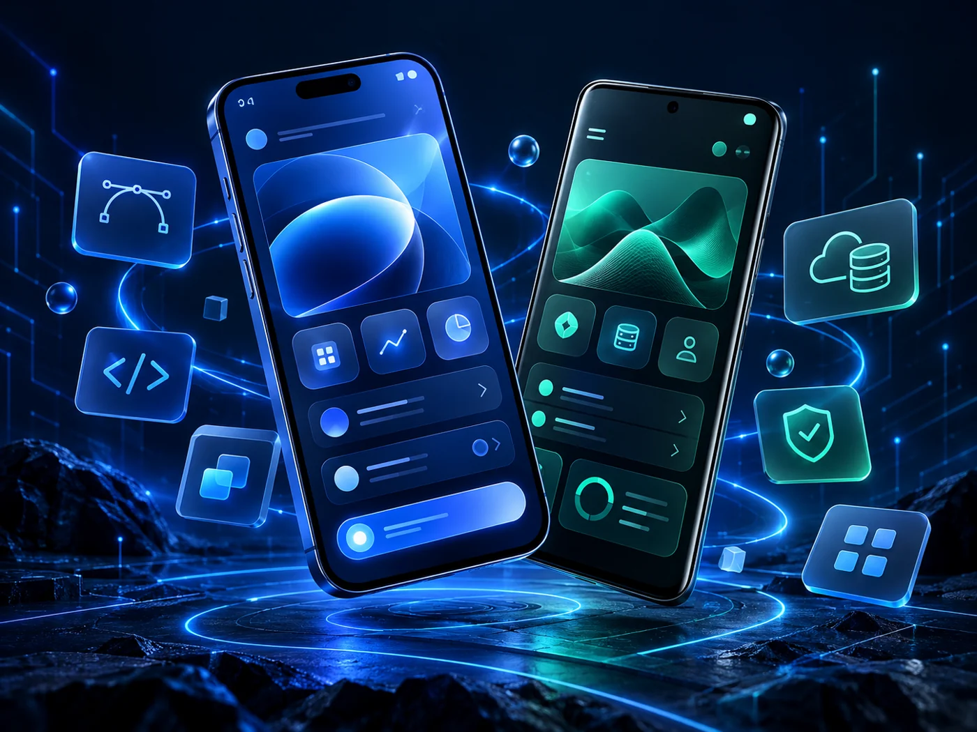 mobile app development hero — mobile technology illustration