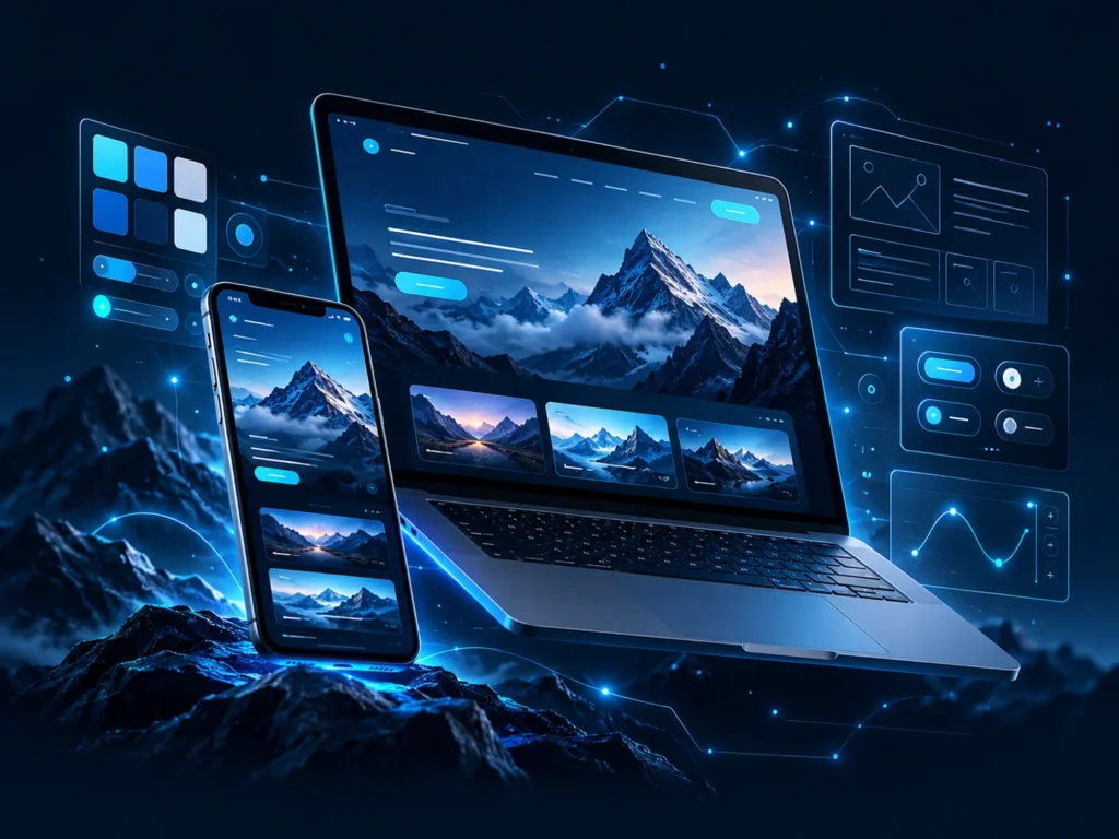 Responsive interface designs with color and component panels