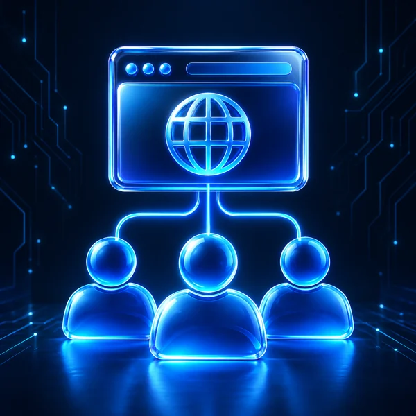 Connected users and browser representing web portals